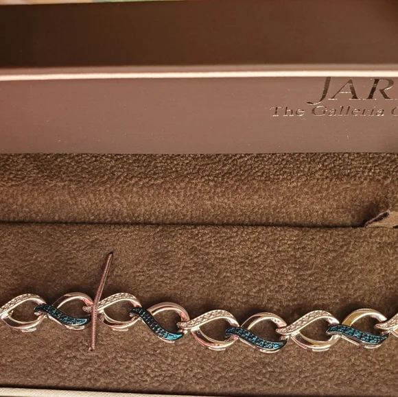 Sterling Blue White Diamond Infinity Bracelet - Picture 11 of 17